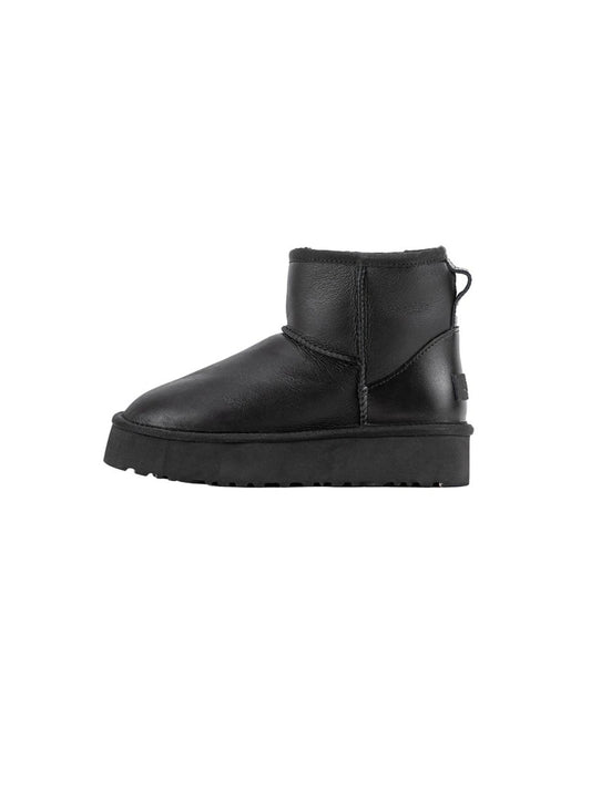 UGG Mini Leather Black Platform - oceanhype -