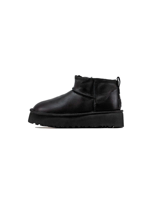 UGG Ultra Mini Platform Leather Black - oceanhype -