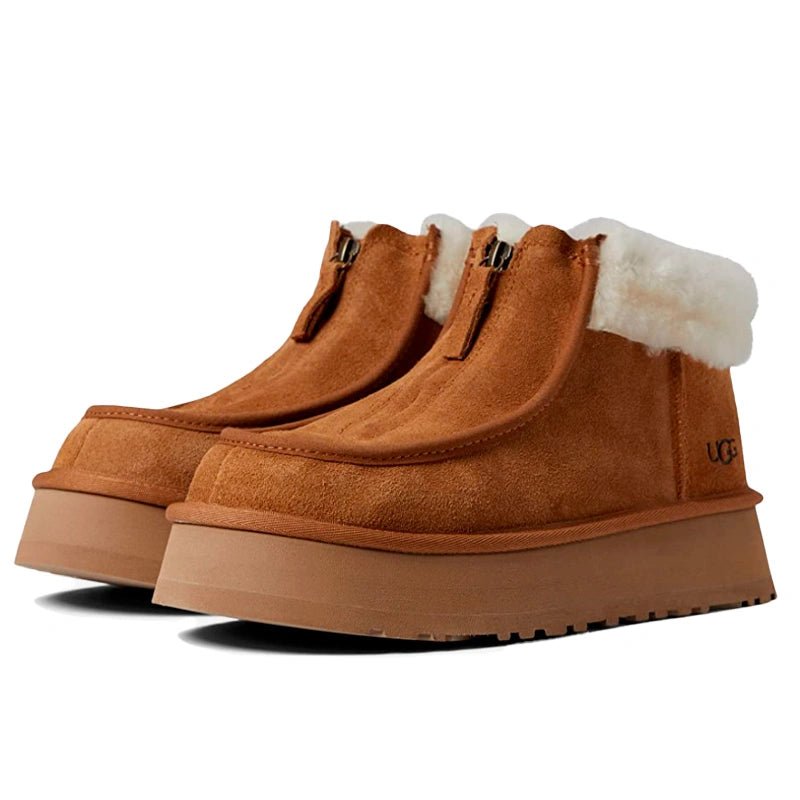 Funkette Low Platform Boots Zip Chestnut - oceanhype - 