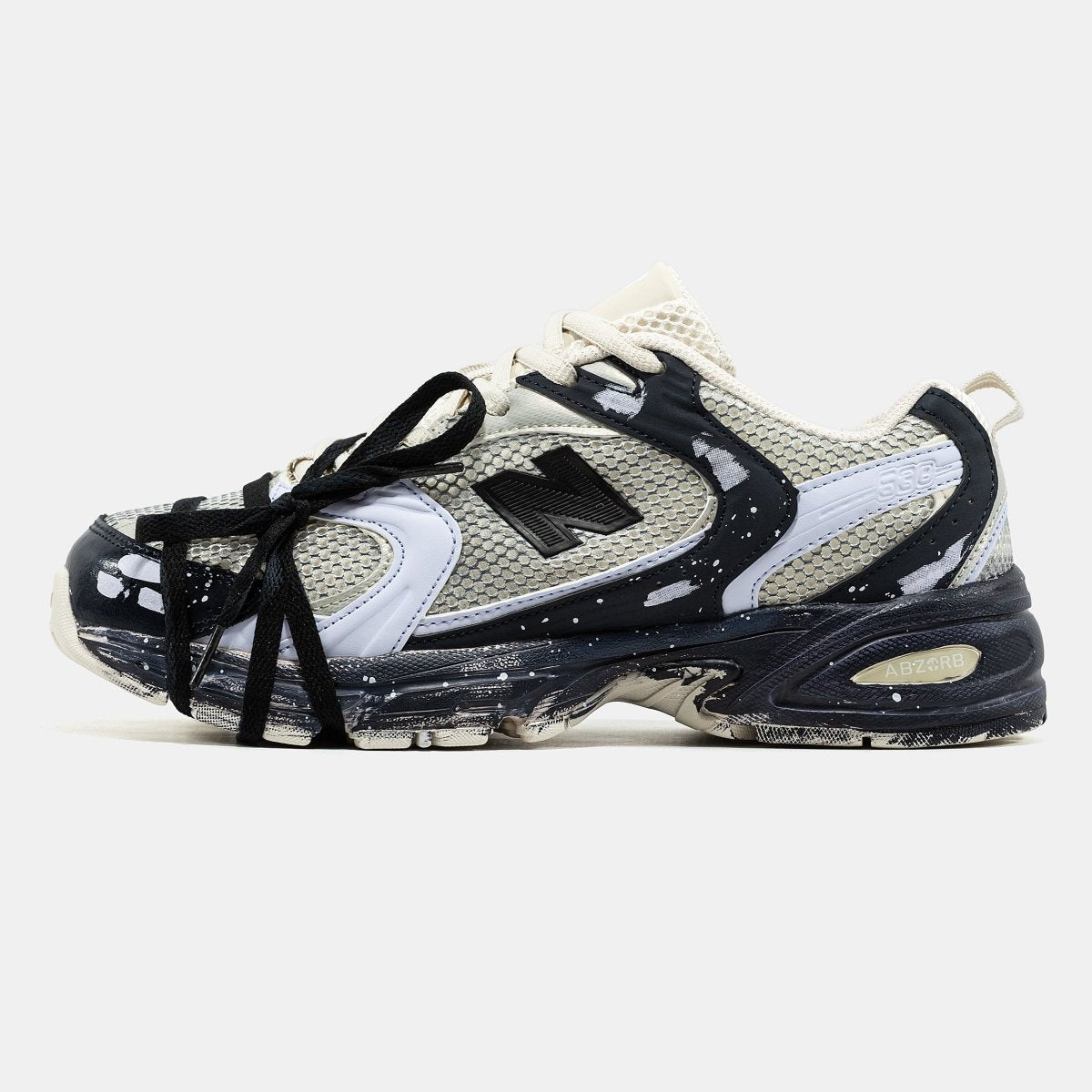 New Balance 530 Custom Beige Black Silver Edition - oceanhype - 