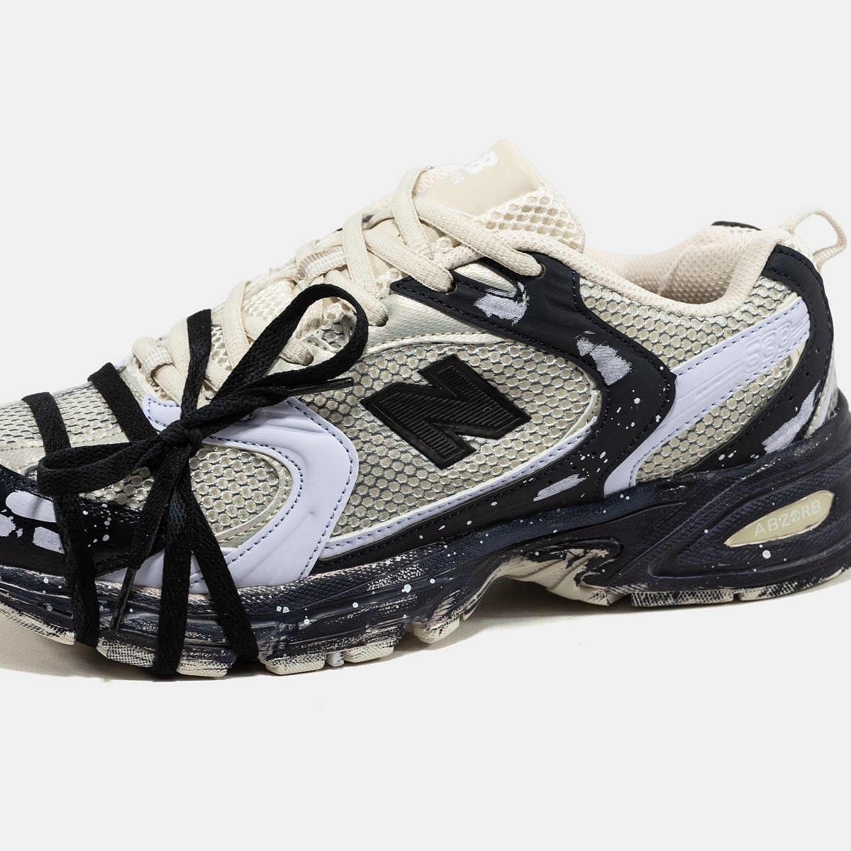 New Balance 530 Custom Beige Black Silver Edition - oceanhype - 