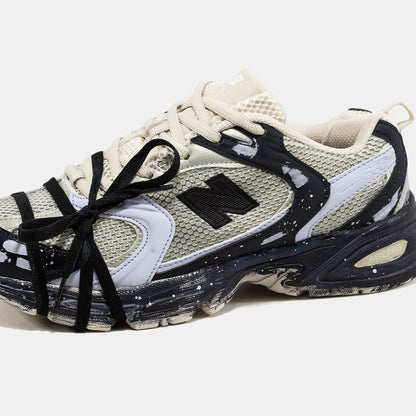 New Balance 530 Custom Beige Black Silver Edition - oceanhype - 