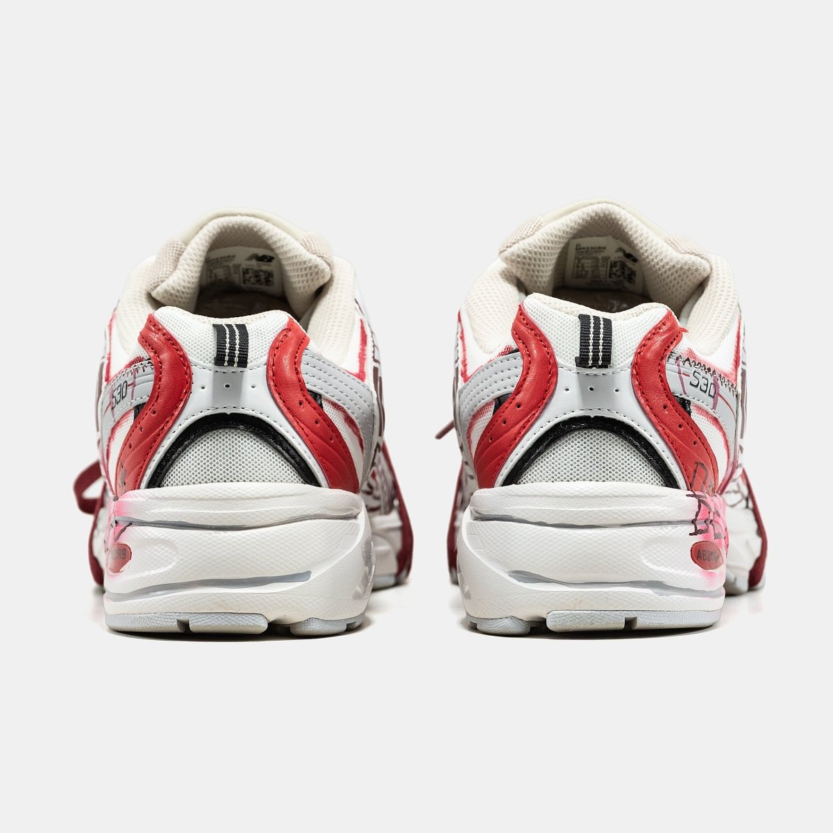 New Balance 530 White Red Custom - oceanhype - 