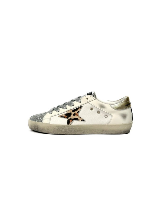 Golden Goose Superstar GGDB SSTAR Leo Print Silver Sparkle - oceanhype -
