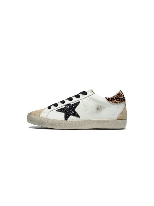Golden Goose Super-Star Leopard Black Glitter Star - oceanhype -