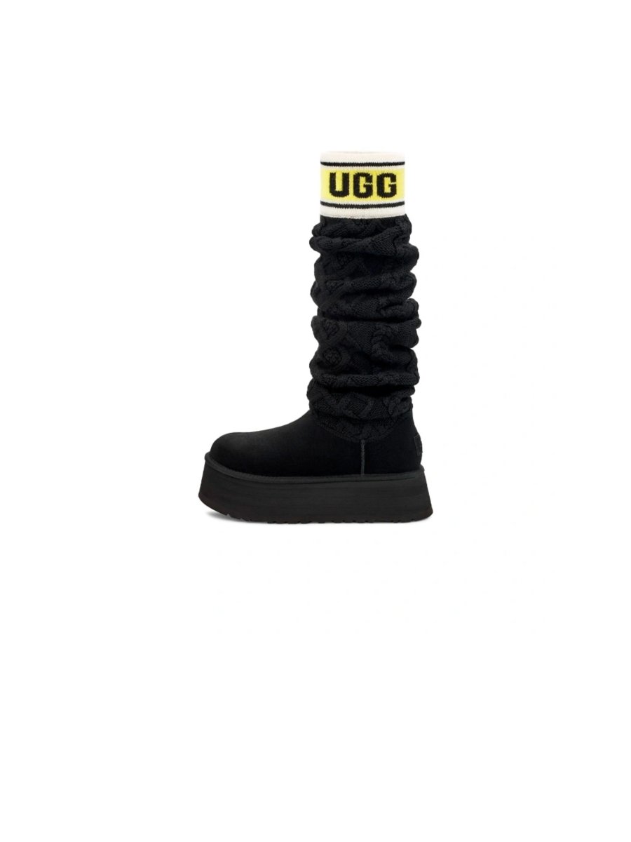 UGG Classic Sweater Letter Tall Boot Black - oceanhype - 