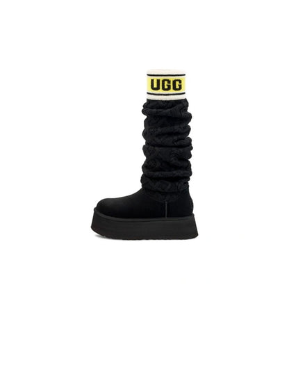 UGG Classic Sweater Letter Tall Boot Black - oceanhype - 