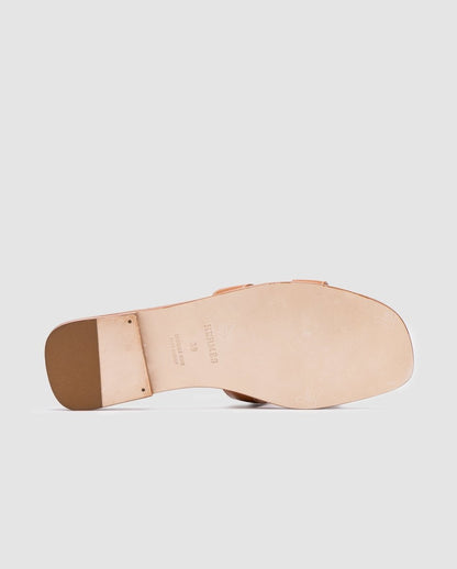 Hermes Oran Sandals Gold Calfskin - oceanhype - 