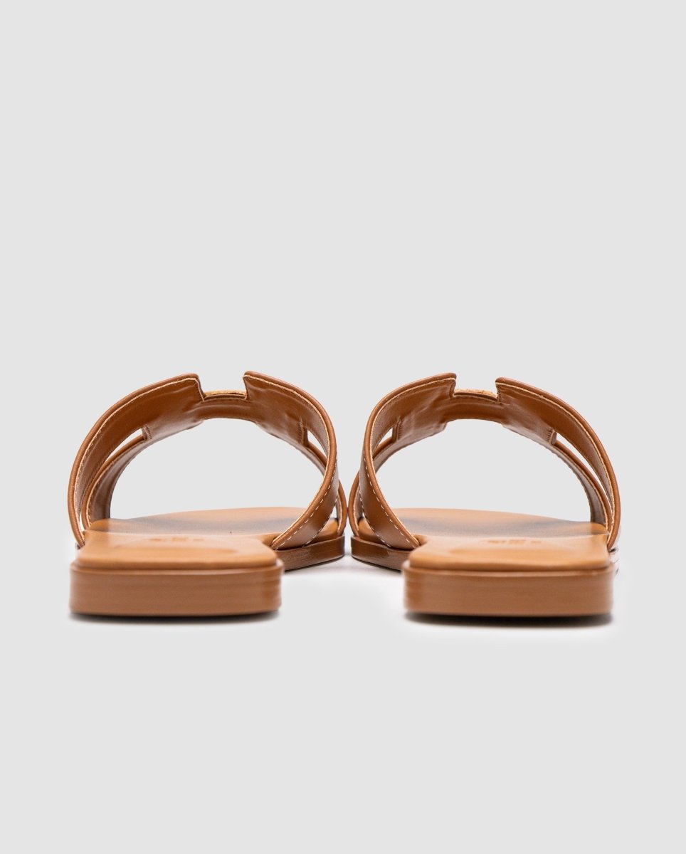Hermes Oran Sandals Gold Calfskin - oceanhype - 