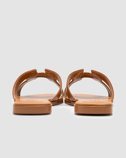 Hermes Oran Sandals Gold Calfskin - oceanhype - 