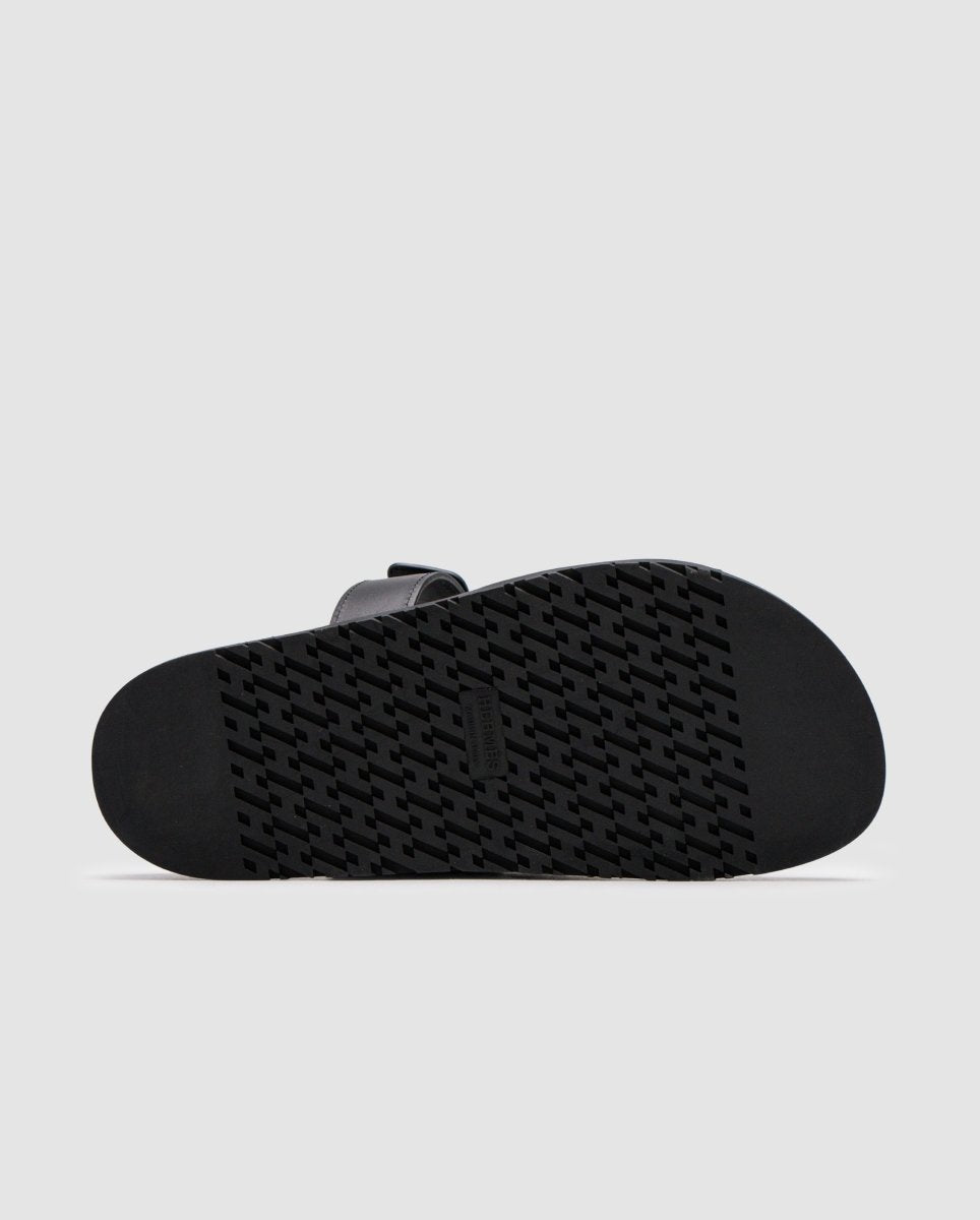Hermes Chypre Sandals Black Calfskin - oceanhype - 