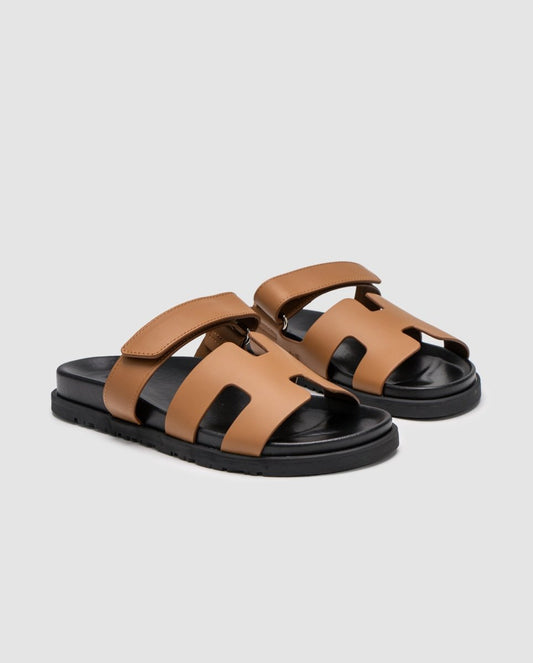 Hermes Chypre Sandals Naturel Calfskin - oceanhype - 