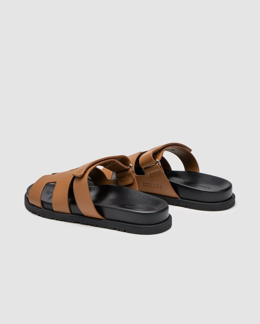 Hermes Chypre Sandals Naturel Calfskin - oceanhype - 