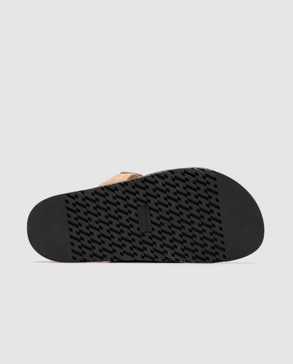 Hermes Chypre Sandals Beige Suede - oceanhype - 