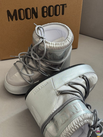 Moon Boot Icon Low Nylon Silver - oceanhype - 