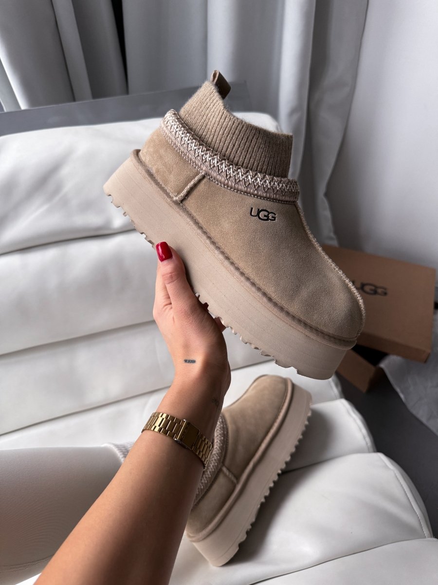 UGG Tasman Platform Sock Beige - oceanhype - 