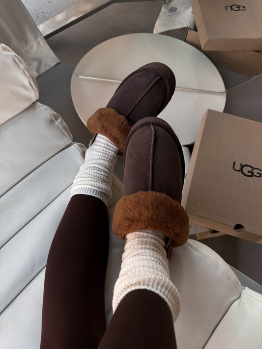 UGG Funkette Slipper Platform Chocolate - oceanhype - 