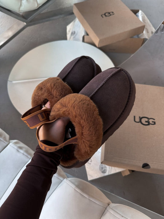 UGG Funkette Slipper Platform Chocolate - oceanhype - 