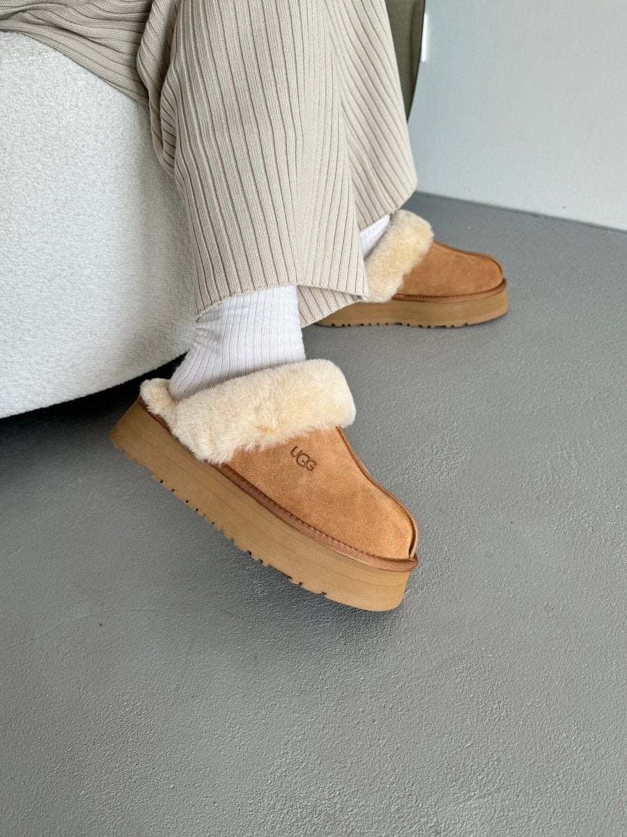 UGG Disquette Platform Slippers Chestnut - oceanhype - 