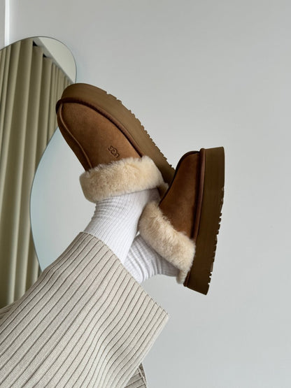 UGG Disquette Platform Slippers Chestnut - oceanhype - 