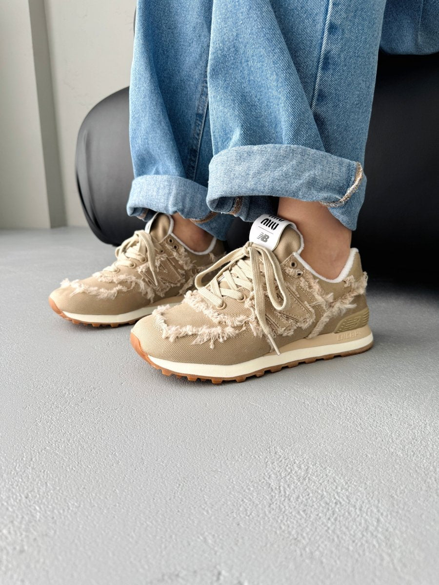 New Balance 574 x Miu Miu Denim Colonial Beige - oceanhype - 