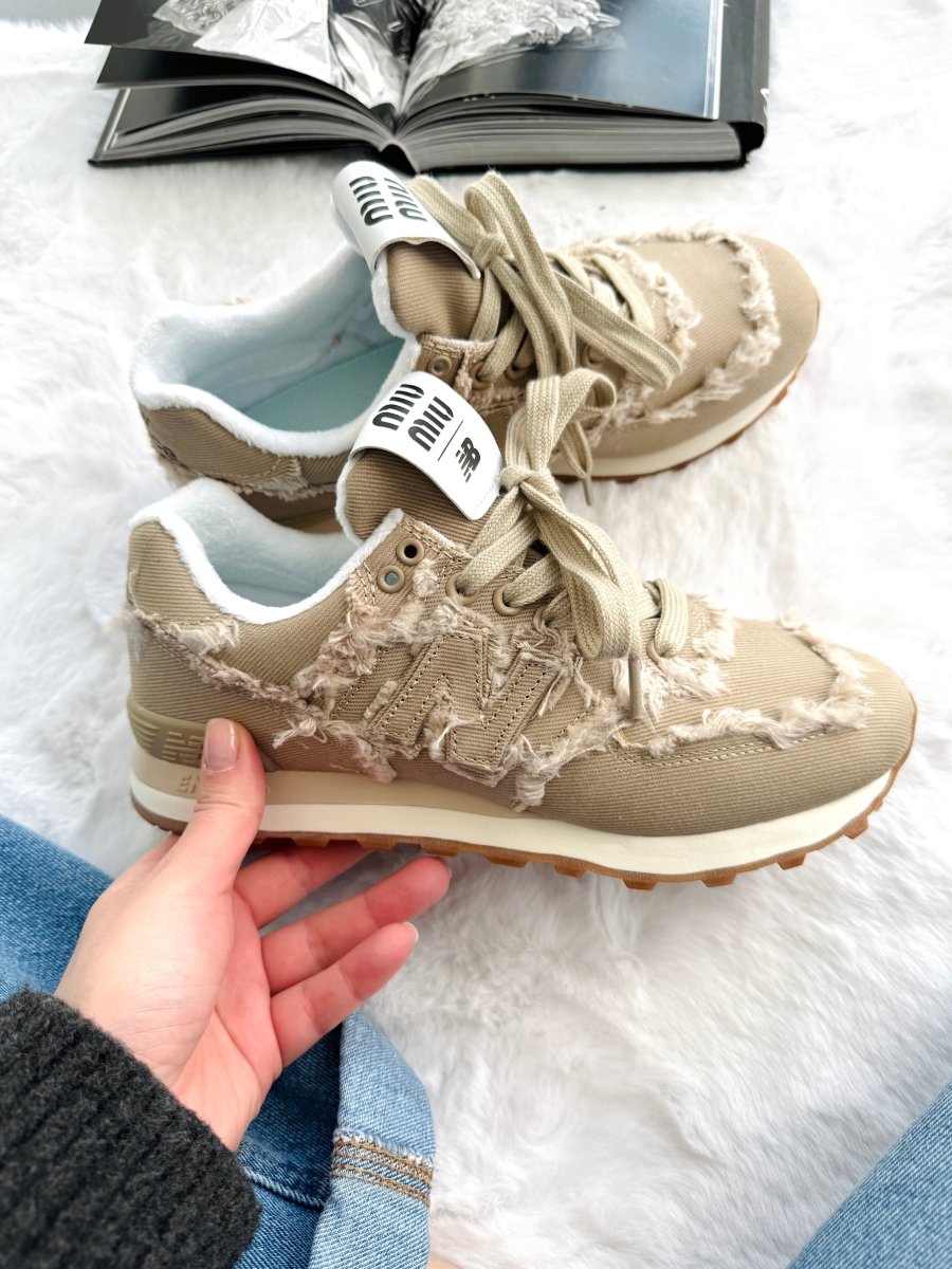 New Balance 574 x Miu Miu Denim Colonial Beige - oceanhype - 