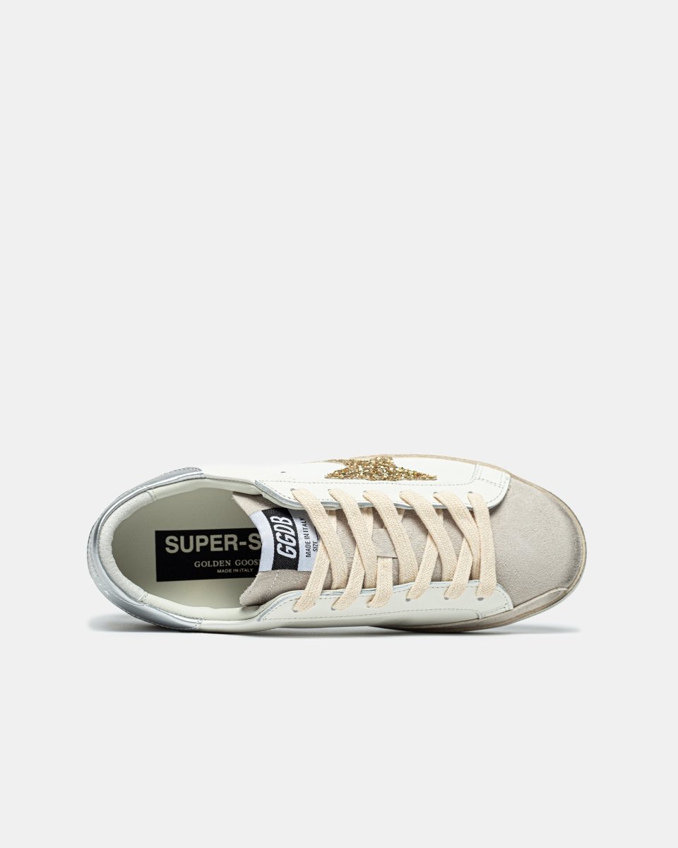 Golden Goose Super-Star Sneakers With Golden Glitter - oceanhype -