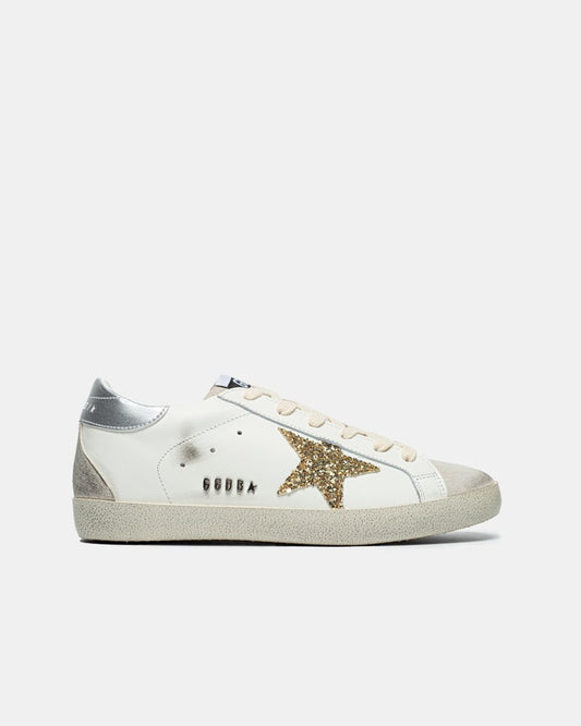 Golden Goose Super-Star Sneakers With Golden Glitter - oceanhype -