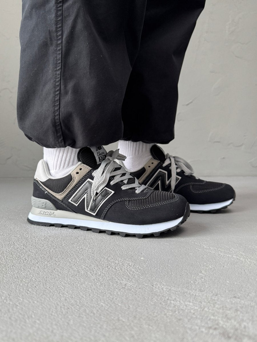 New Balance 574 Black White Grey - oceanhype - 