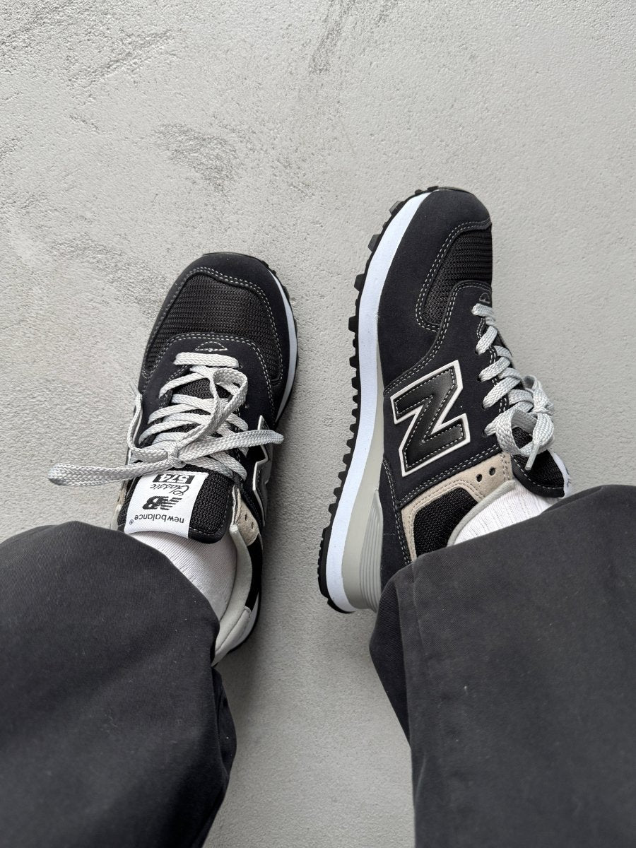 New Balance 574 Black White Grey - oceanhype - 