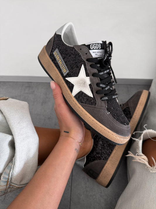 Golden Goose Ball Star in Glitter with Leather Star