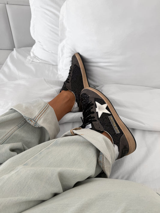 Golden Goose Ball Star in Glitter with Leather Star