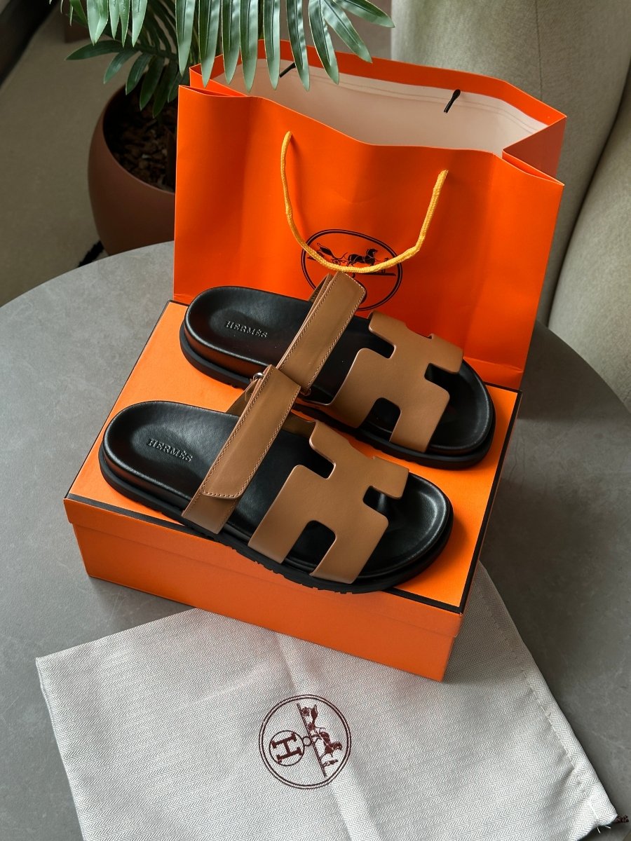 Hermes Chypre Sandals Naturel Calfskin - oceanhype - 