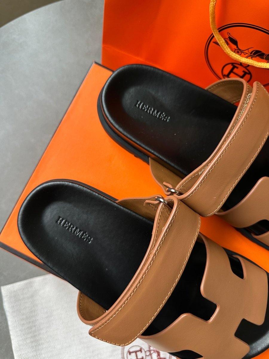 Hermes Chypre Sandals Naturel Calfskin - oceanhype - 