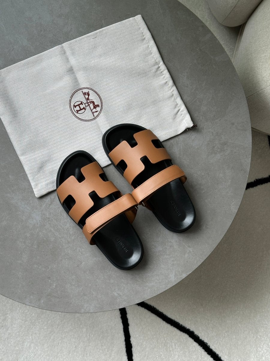Hermes Chypre Sandals Naturel Calfskin - oceanhype - 
