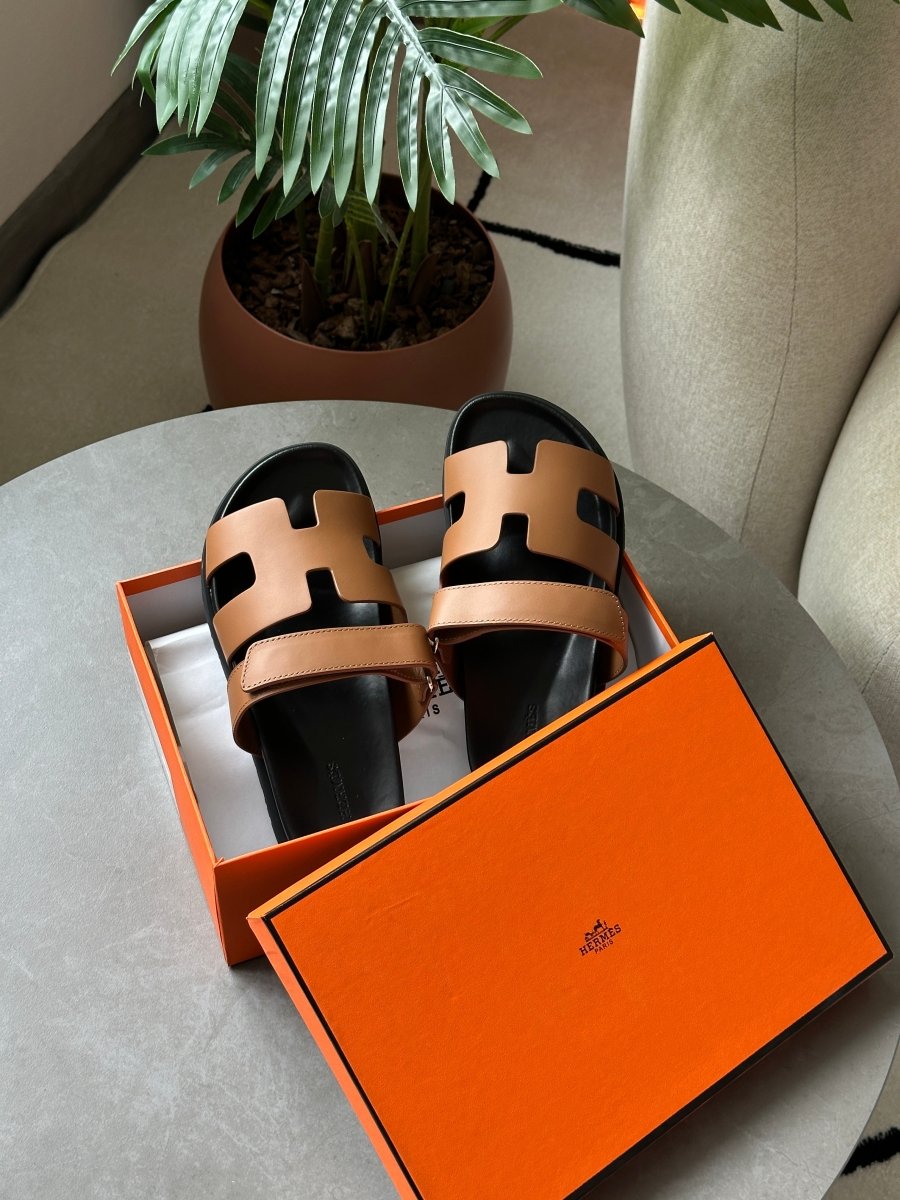 Hermes Chypre Sandals Naturel Calfskin - oceanhype - 