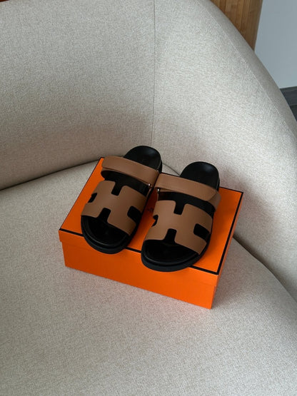 Hermes Chypre Sandals Naturel Calfskin - oceanhype - 