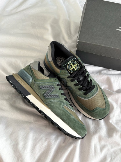 New Balance 574 Legacy Stone Island Dark Green - oceanhype - 