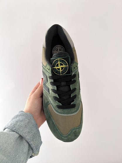 New Balance 574 Legacy Stone Island Dark Green - oceanhype - 