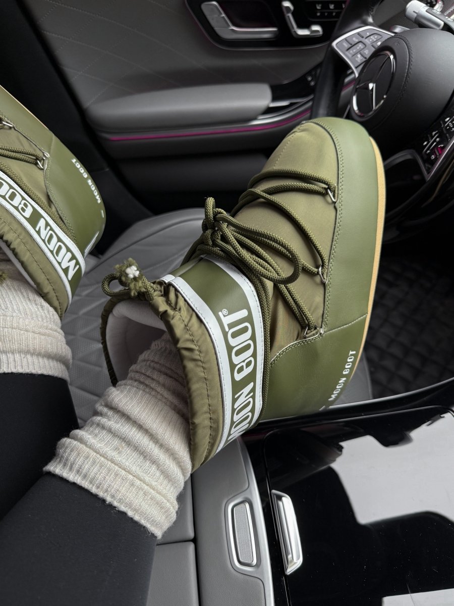 Moon Boot Icon Low Nylon Olive - oceanhype - 
