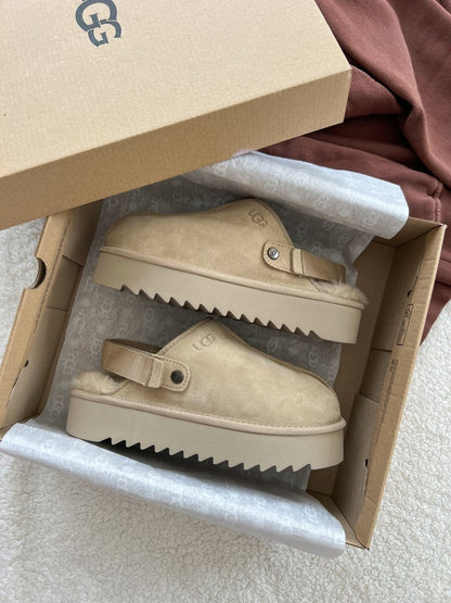 UGG Lanah Clog Brown Beige Platform - oceanhype - 
