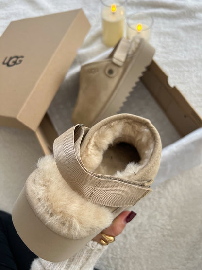UGG Lanah Clog Brown Beige Platform - oceanhype - 