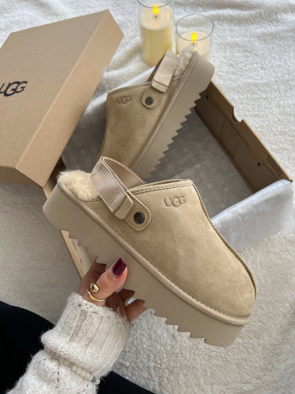 UGG Lanah Clog Brown Beige Platform - oceanhype - 