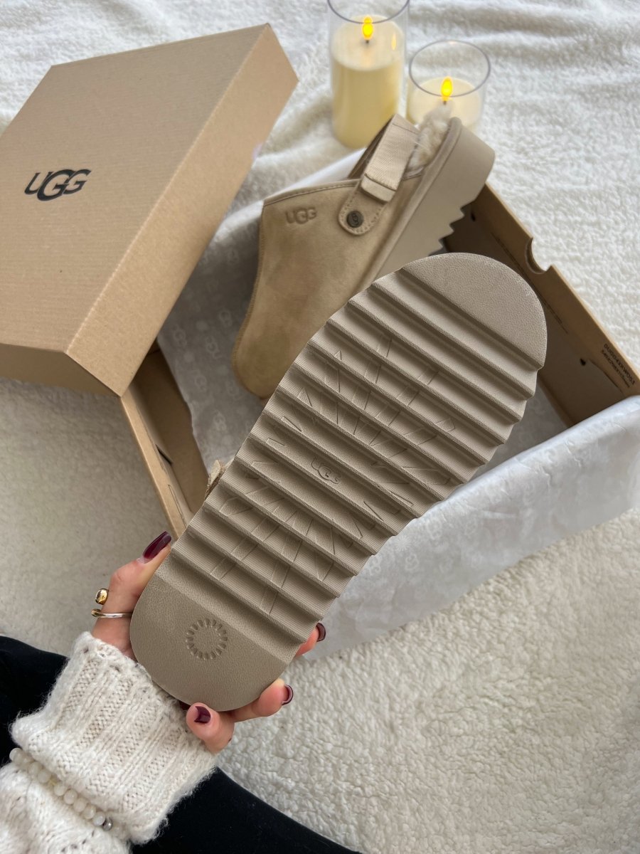 UGG Lanah Clog Brown Beige Platform - oceanhype - 