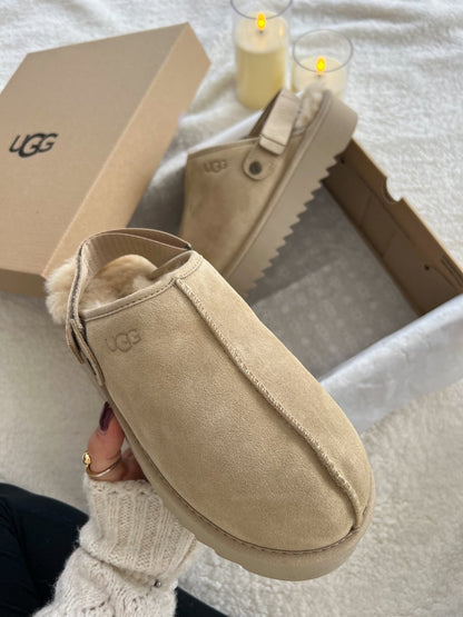 UGG Lanah Clog Brown Beige Platform - oceanhype - 