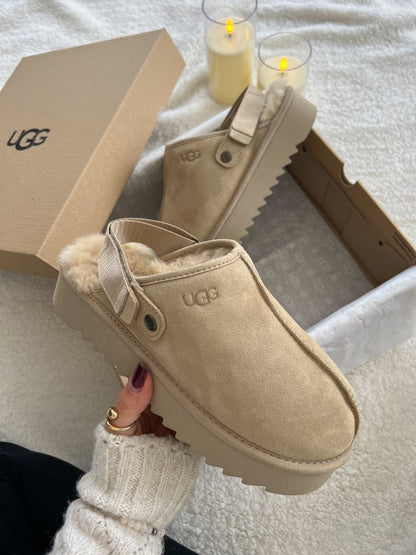UGG Lanah Clog Brown Beige Platform - oceanhype - 