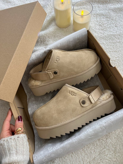 UGG Lanah Clog Brown Beige Platform - oceanhype - 