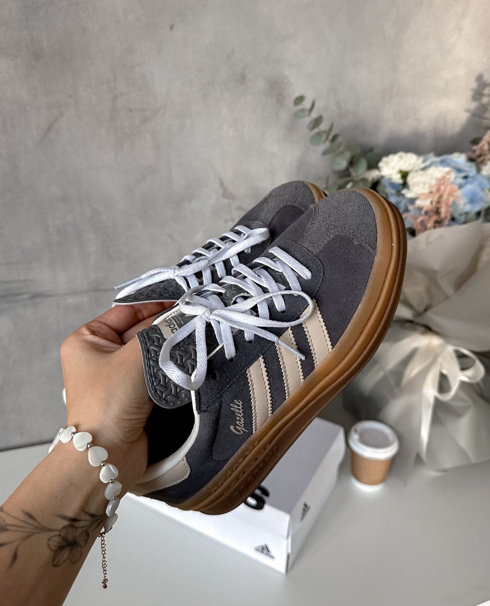 Adidas Gazelle Bold Grey Magic Beige Gum - oceanhype - 