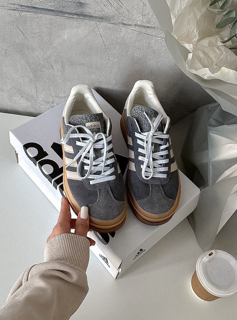 Adidas Gazelle Bold Grey Magic Beige Gum - oceanhype - 