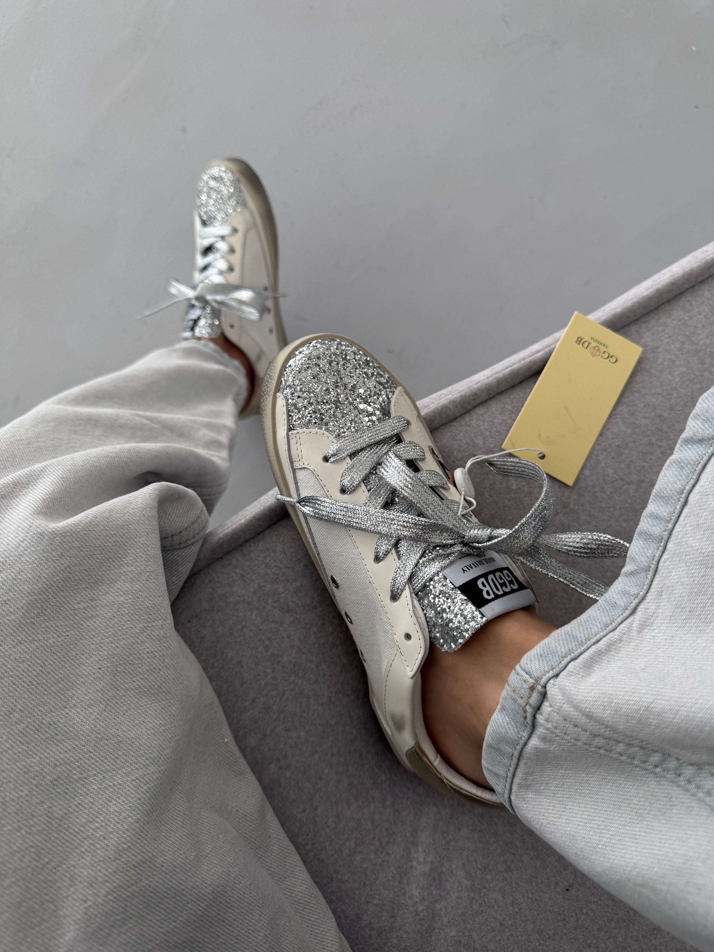 Golden Goose Superstar GGDB SSTAR Leo Print Silver Sparkle